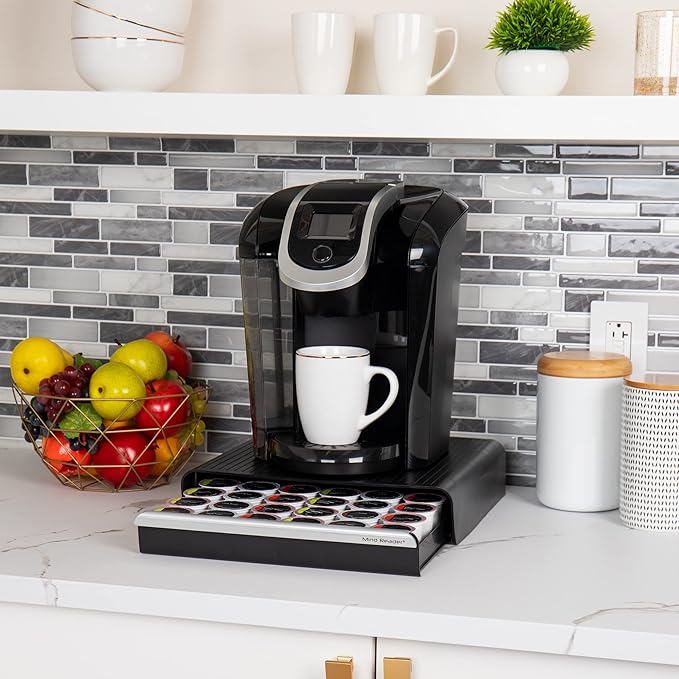 Mind Reader Single Serve Coffee Pod Drawer, 36 Pod Capacity, Countertop Organizer, Breakroom, 12.75"L x 13"W x 3"H, Black (Pack of 6)