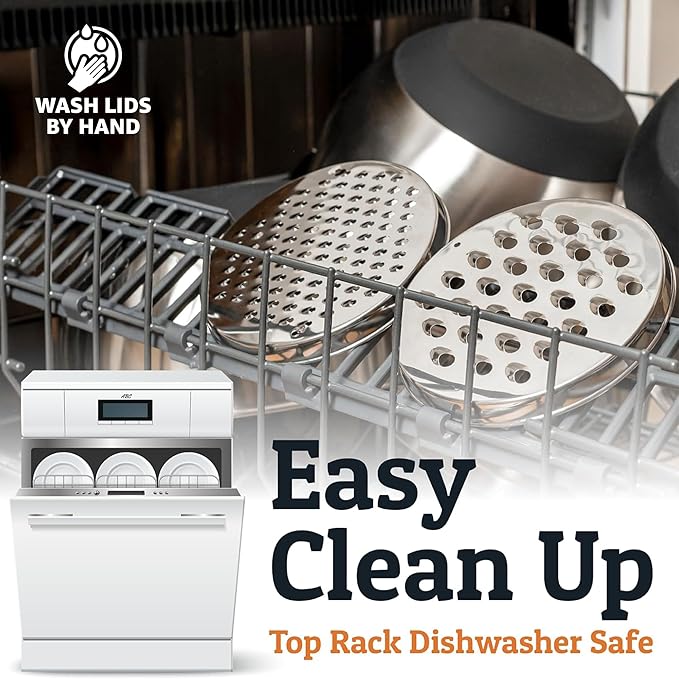 Priority Chef 6Pc Large Mixing Bowls With Lids Set with Non-Slip Bases, Stainless Steel Mixing Bowl Set, 6 Airtight Lids and 3 Graters, Black