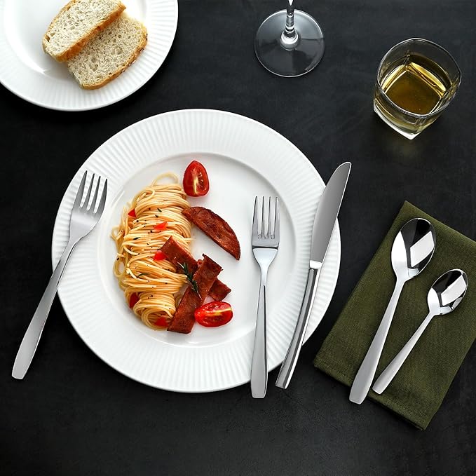 Silverware Set,20 Piece,Stainless Steel Flatware Cutlery Set for 4,18/0 Rust-Proof Silverware with Forks & Spoons,Mirror Polished Dishwasher Safe - Heavy Duty Tableware for Home & Dining