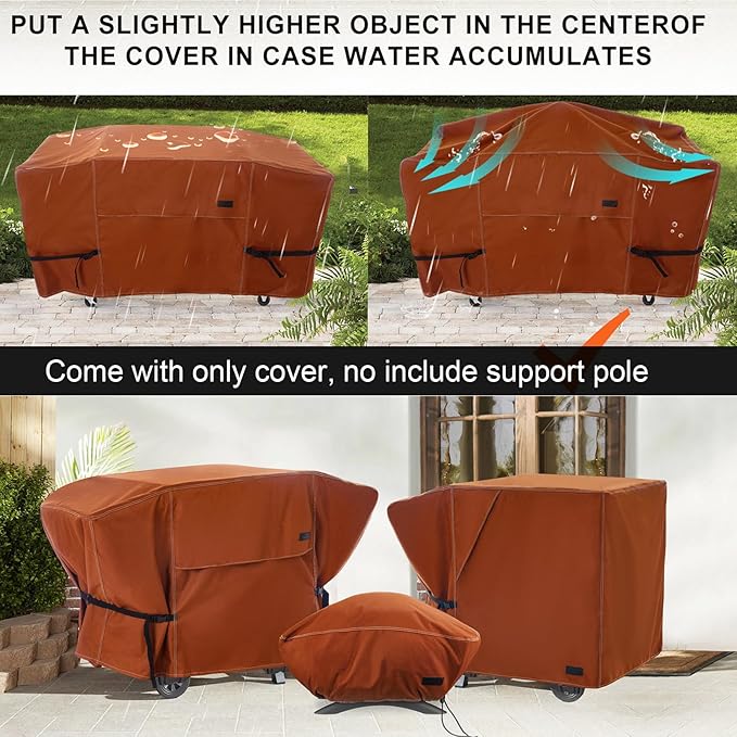 NettyPro Griddle Cover for Blackstone 36 inch Griddle Waterproof Heavy Duty 4 Burner Flat Top Gas Grill Cover 36" Cooking Station, Brown