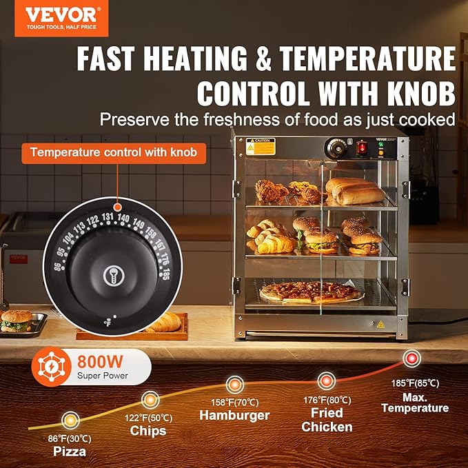 VEVOR foof Warmer Display (3-Tier(20"))