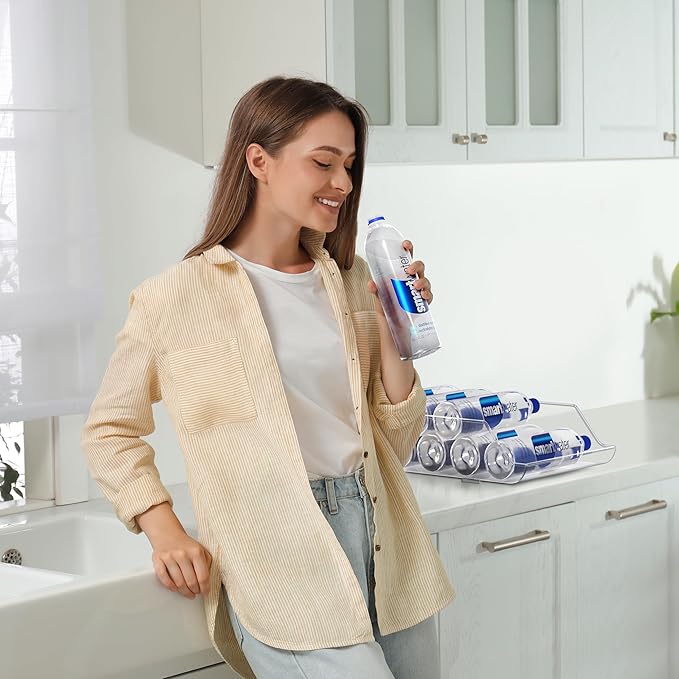 Sorbus 2-Pack Water Bottle & Can Organizer – Drink Holder for Refrigerator, Pantry, Kitchen Storage & Organization