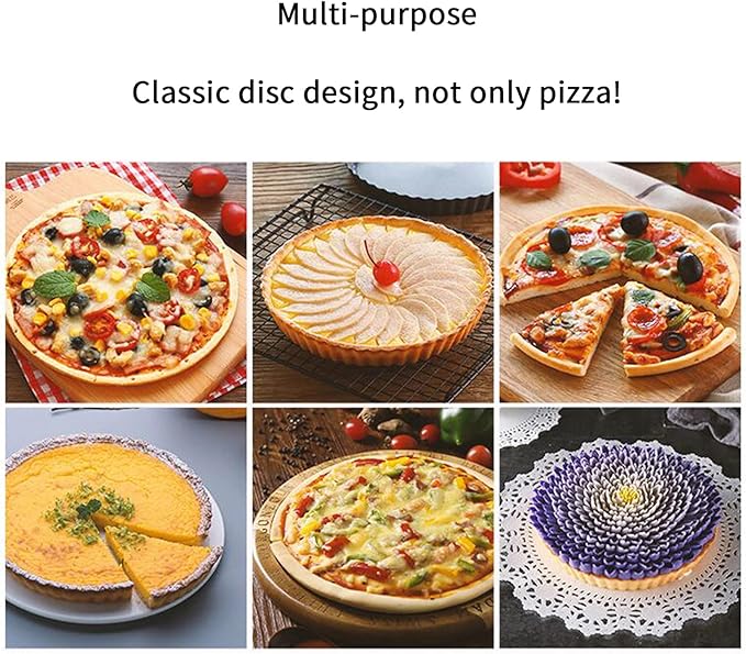 12.6 inch Pizza Pan With Holes, Carbon Steel Perforated Non-Stick Bakeware for Home Kitchen Oven, 2 Pack