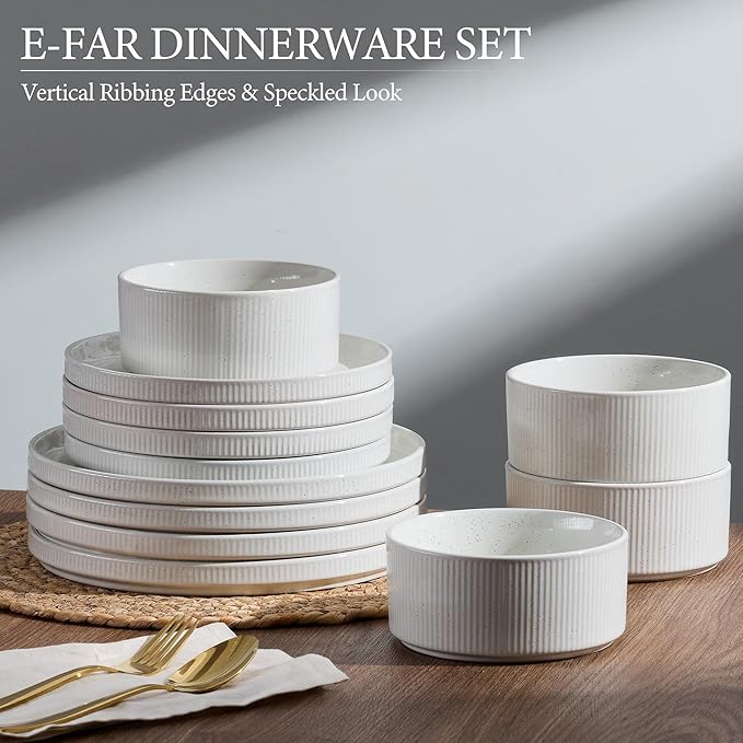 12-Piece Plates and Bowls Sets