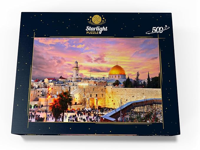MyPuzzle Skyline of The Old City at The Western Wall and The Temple Mount in Jerusalem Israel - Premium 500 Piece Jigsaw Puzzle for Adults