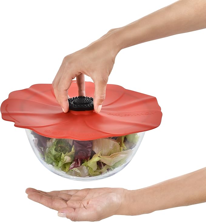Charles Viancin - Poppy Silicone Lid for Food Storage and Cooking - Airtight Seal on Any Smooth Rim Surface - BPA-Free - Oven, Microwave, Freezer, Stovetop and Dishwasher Safe (11 Inch)