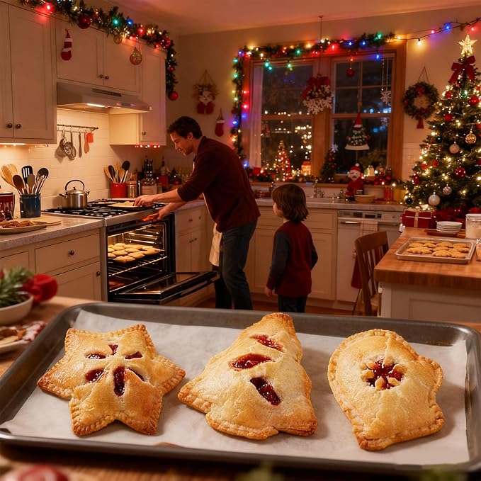 Mini pie Molds for Baking, Mini Apple pie Maker, Fall Hand pie Molds –Pie Molds for Kinds of Themed Parties, Christmas, and Thanksgiving (3PC Brown). (Red)