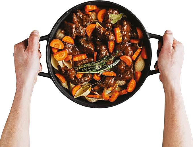 BergHOFF Graphite 3Pc Enameled Cast Iron Cookware Set With Self-basting Universal Lid, Induction Pots and Pans, Oven-to-Table Cookware, For Slow Cooking