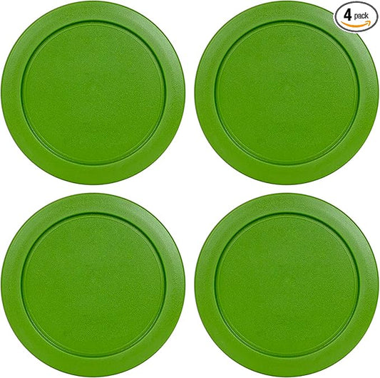 Replacement Lids for Pyrex 2-Cup Glass Food Storage Container Bowls, 5-Inch Plastic Round Lids Covers fits Pyrex 7200-PC, Airtight & Leakproof (4-Pack, Green)