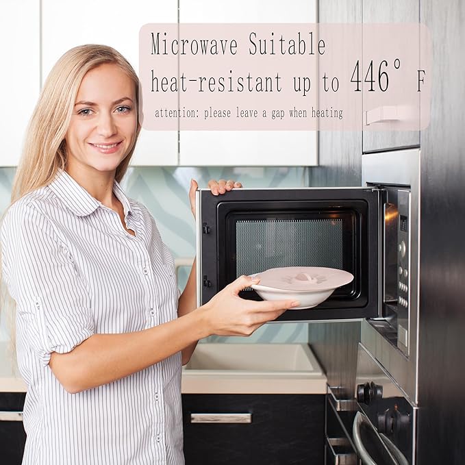 4"-12" Silicone Lids for Cups Bowls Plates Pans, Microwave Splatter Cover, Kitchen Containers Lids Cover for Food Storage, Multiple 5 Pack