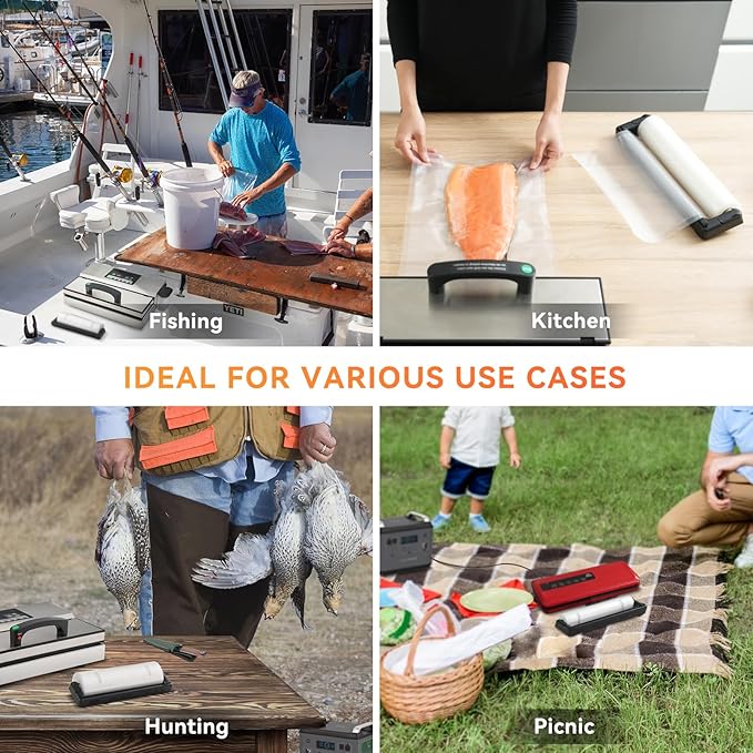 Rolls with Dispenser - 6 Pack 3 Rolls 11"x20' & 3 Rolls 8"x20', Vacuum Sealer Bags, Leakproof Heavy Duty Food Storage for Sous Vide, Meal Prep, Freezer, Compatible with Food Saver, Wevac Core