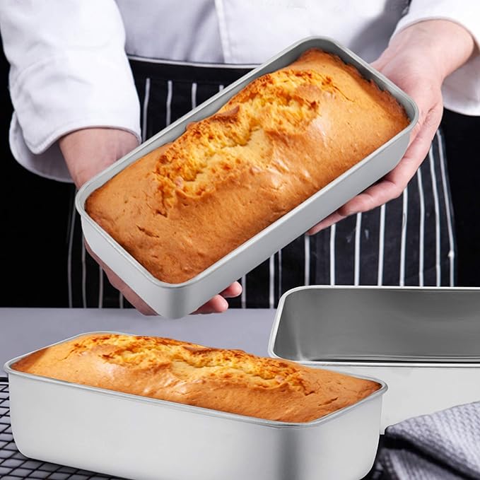 TeamFar Loaf Pan Set of 3, 9 x 5 Inch Bread Loaf Meatloaf Pan Stainless Steel for Baking Bread Cake Toast Brownies, Healthy & Sturdy, Oven & Dishwasher Safe
