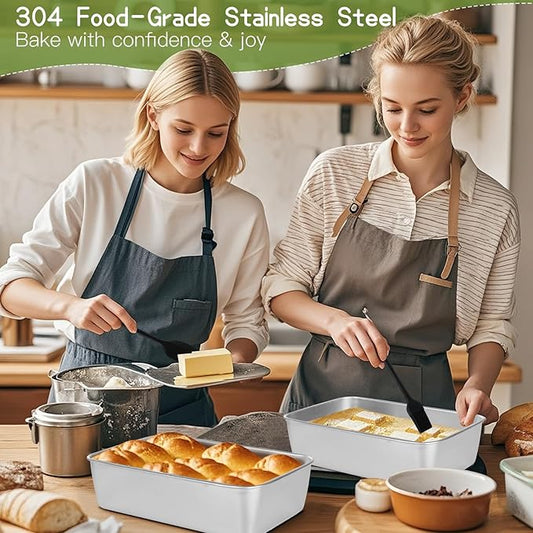 8Pcs Loaf Pans for Bread Baking,Stainless Steel Baking Bread Pans,Small Loaf Tins for Homemade Bread Meatloaf Cake Brownies Dishwasher Oven Safe 8.6 * 5.3 * 2.3 IN