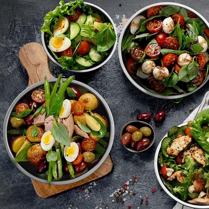 Stainless Steel 16 QT Mixing Bowl | Home & Commercial Quality | Flat Bottom | Cooking, Baking, Meal Prep [1PK]