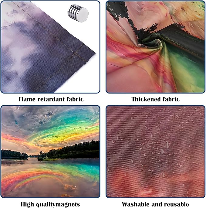 2 Pcs Fluorescent Light Covers - 4 x 2 Feet Covers for Ceiling Lights, Magnetic Light Filters for Classroom, Office, Hospitals, Home (Sunset)