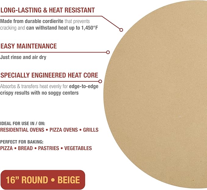 Old Stone Round Pizza Stone, 16-Inch