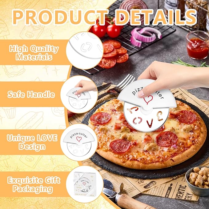 30Pcs Pizza Cutter Wedding Party Favors for Guests, White Mini Stainless Steel Pizza Cutter with Gift Box for Bridal Decoration Baby Shower Return Souvenirs Guest Prizes