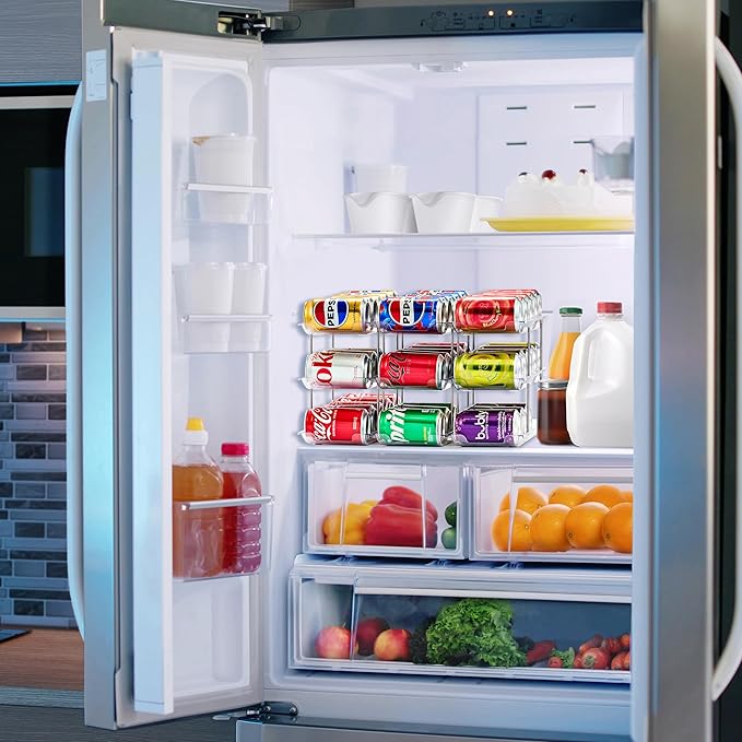 Sorbus 3-Tier Can Organizer for Pantry – Stackable Can Storage Organizer for Kitchen Cabinet, Can Rack Organizer for Pantry Shelf, Canned Food Dispenser with Rolling Design, Adjustable 2 or 3 Tiers