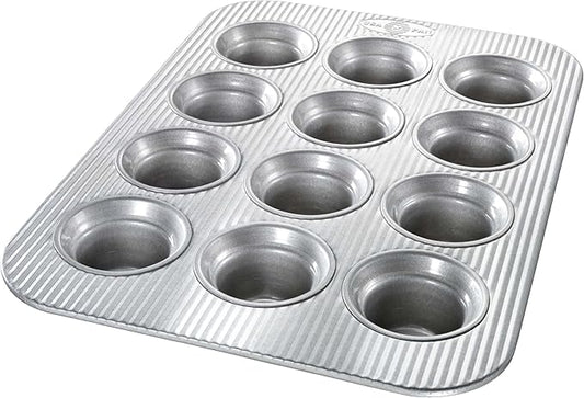 USA Pan Bakeware Nonstick Crown Muffin Pan, 12 Cup