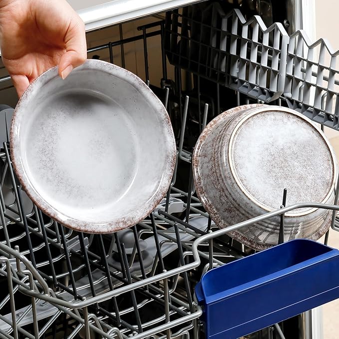 NUTRIUPS Small Pie Pans Set of 2, 6.5 Inch Ceramic Mini Pot Pie Baking Dishes, Oven Safe (6.5in, Grey, 2PCS)