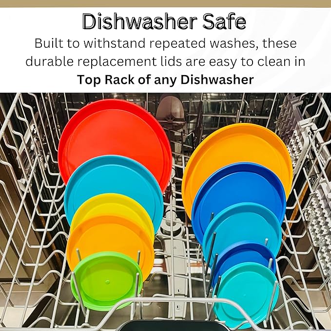 2, 4 & 7 Cup Spring Green, Purple, Pink Replacement Lids/Covers for Pyrex, Anchor Hocking & KlareWare Storage Bowls *Lids Only Glass Container Not Included* (3 Pack *One of Each Size*)