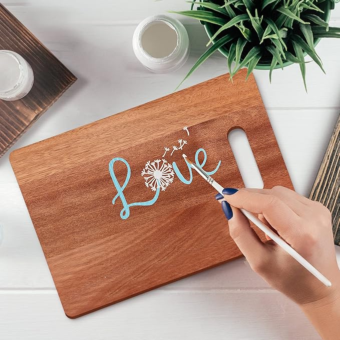 Vesici 18 Pack Plain Cutting Boards with Handles Bulk Blanks Laser Engraving Large Chopping Board for Customized, Personalized Engraving Gifts(Walnut,14''x11'')