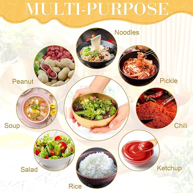 Nuogo 10 Pcs Stainless Steel Mixing Bowls Decorative Esthetician Bowls for Thanksgiving Christmas First Holy Communion Wedding Baking Prepping Serving Facial Salad Fruit Candy(5.9 Inch,Gold)