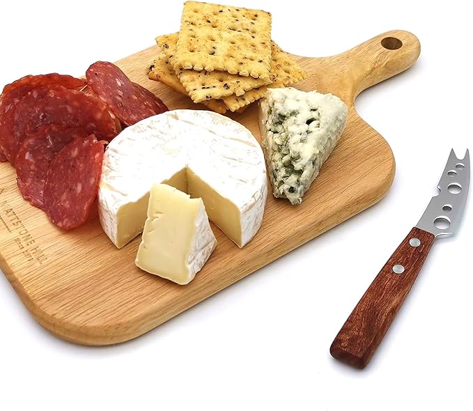 Cheese Knife, MATTSTONE HILL Cheese Knives Set - Soft & Semi Hard Cheese Knife, Soft Cheese Slicer, Cheese Cleaver, Hard Cheese Cutter, Premium Stainless Steel, Wood Handle