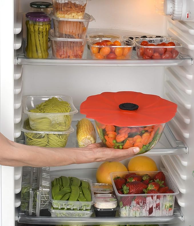 Charles Viancin - Poppy Silicone Lid for Food Storage and Cooking - Airtight Seal on Any Smooth Rim Surface - BPA-Free - Oven, Microwave, Freezer, Stovetop and Dishwasher Safe (11 Inch)