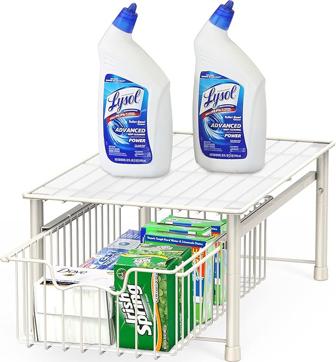 Simple Houseware Stackable Basket Drawer, White