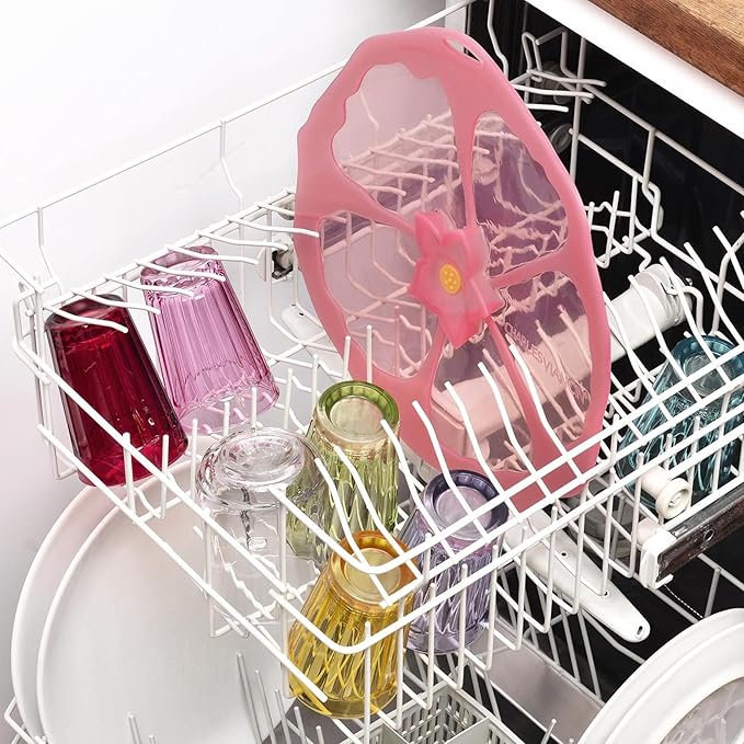 Charles Viancin - Hibiscus Silicone Lid for Food Storage and Cooking - 8''/20cm - Airtight Seal on Any Smooth Rim Surface - BPA-Free - Oven, Microwave, Freezer, Stovetop and Dishwasher Safe