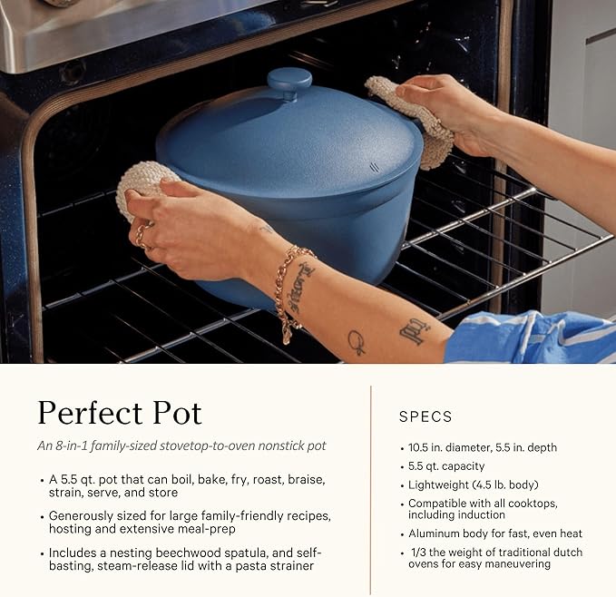 Our Place Cookware Duo - 7-Piece Set Including the Always Pan, Perfect Pot and Spatulas | Multifunctional, Toxin-Free Nonstick | Heat Safe up to 450°F | Oven, Stove, Induction Compatible | Char