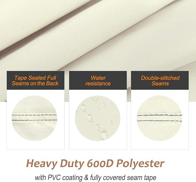 NettyPro Griddle Cover for Blackstone 36 inch Griddle Waterproof Heavy Duty 4 Burner Flat Top Gas Grill Cover for Blackstone 36" Griddle Cooking Station and Camp Chef FTG600, Beige