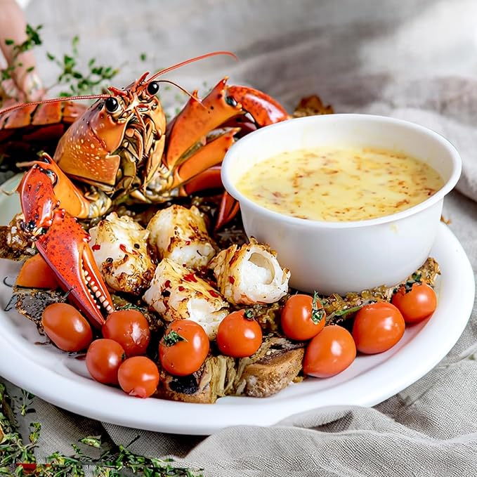 4Pcs Fondue Pot Set for Chocolate Butter Cheese, 5oz Butter Warmer for Seafood with 20 Tealight, Ceramic Bowl Oven Microware Dishwasher Safe,Perfect for family dip Fruit,Dessert,Snack