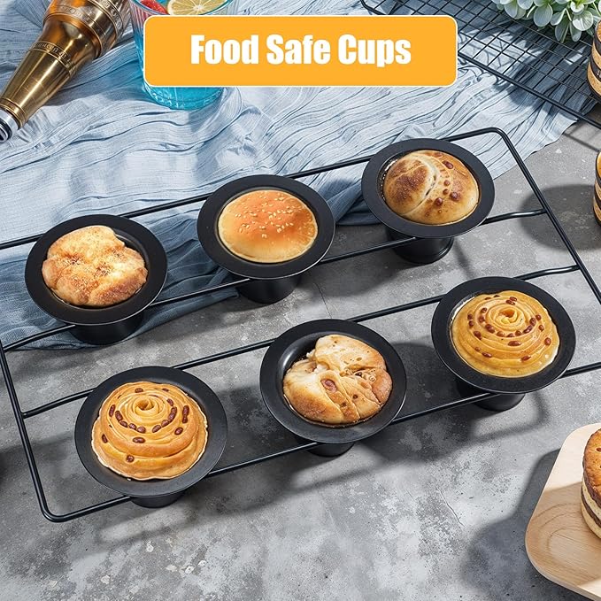 2 Pcs 12 Cups Nonstick Popover Pan Muffin Cupcake Pan Pudding Pan Bakeware for Oven Baking, Frittatas, Muffins, Quiches, Pudding Cakes