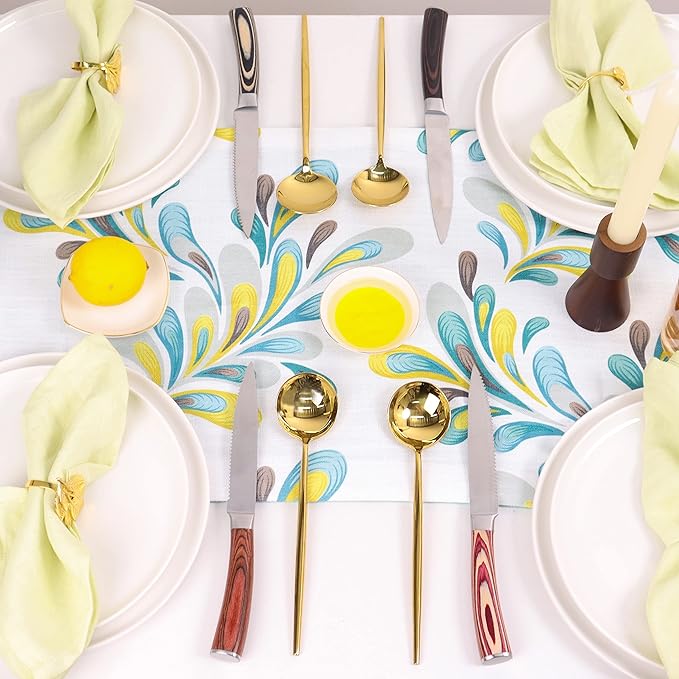 Serrated Steak Knives Set of 8, Stainless Steel Steak Knife Set with Pakkawood Handle, Fine Sharp Edge Dinner Knife with Gift Box, Steak Cutlery Set for Home Party