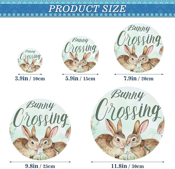 5 Pcs Bowl Covers Reusable in 5 Size Elastic Food Cover Cloth Lids Fresh Keeping Dish Cookware Bakeware Fabric Covers Lids for Food Leftovers Fruits Storage Easter Bunny Flowers Plant