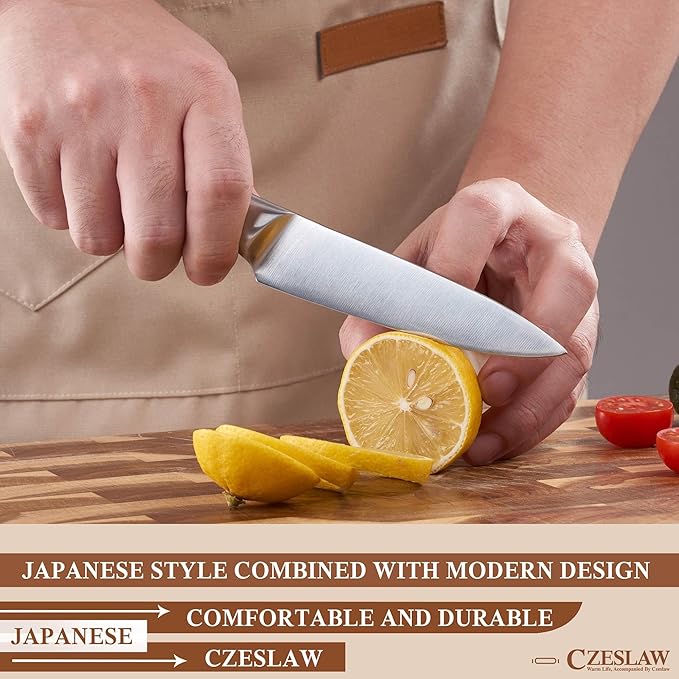 Santoku Knife 2pcs, Japanese 7" Chef Knife & 5" Vegetable Knife, Forged High Carbon German Steel, Full Tang & Razor Sharp, Ergonomic Prussia Blue Handle Design, cooking gifts cooks