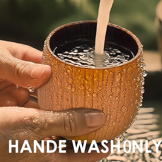 Veelgeluk Charred Whiskey Glass Wooden Bourbon Glass Handcrafted 10oz Whiskey Tumbler Old Fashioned Glass Great Whiskey Gifts For Men Husband Dad Brother Birthday Christmas Father's Day Retirement