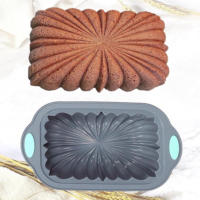 4 Piece Silicone Loaf Pan for Baking Bread, Non-Stick Kitchen Oven Bread Pan, Perfect for Banana Bread, Sandwich Bread, Pound Cake and Meatloaf, 4 Cups, Grey