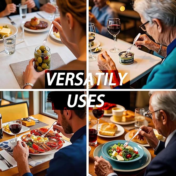 Crab Mini Stainless Steel Forks,Mafier 2 Prong Tasting Appetizer Forks Portable Cocktail Dessert Salad Seafood Fruit Forks for Party Travel,5.51 Inches (Set of 12)