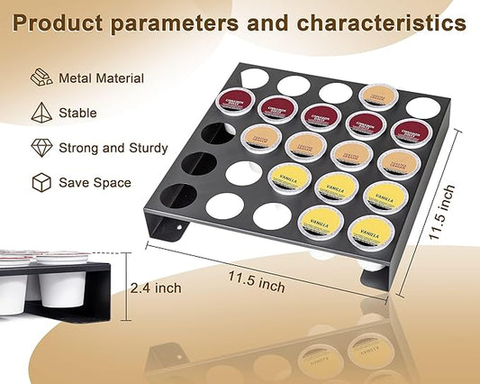 MyLifeUNIT K Cup Organizer Drawer Countertop Wall Mounted K Cup Holder Coffee Pod Storage Holder for Coffee Station, Office and Kitchen, Black