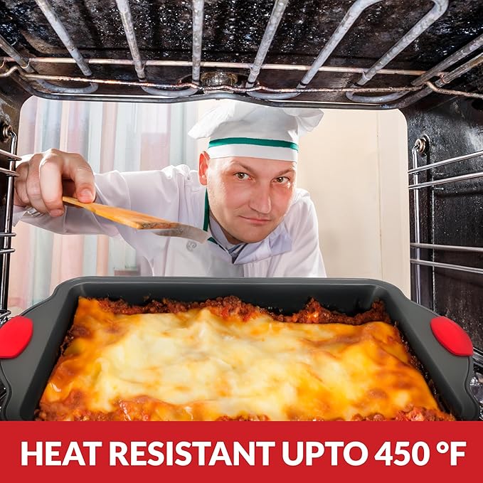 Boxiki Kitchen Non-stick 9x13 Rectangular Cake Pan - Durable Baking Pan for Oven Delights & Sheet Cakes - Non-Toxic, PTFE & PFOA Free