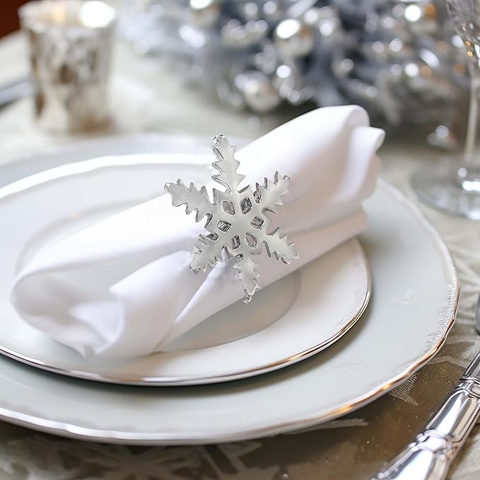 Snowflake Napkin Rings - Set of 8