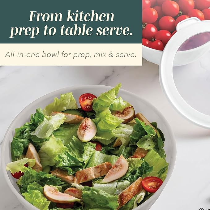 COOK WITH COLOR Mixing Bowls with Lids - 12 Piece Plastic Nesting Bowls Set includes 6 Prep Bowls and 6 Lids, Diamond Design - Microwave Safe, Green