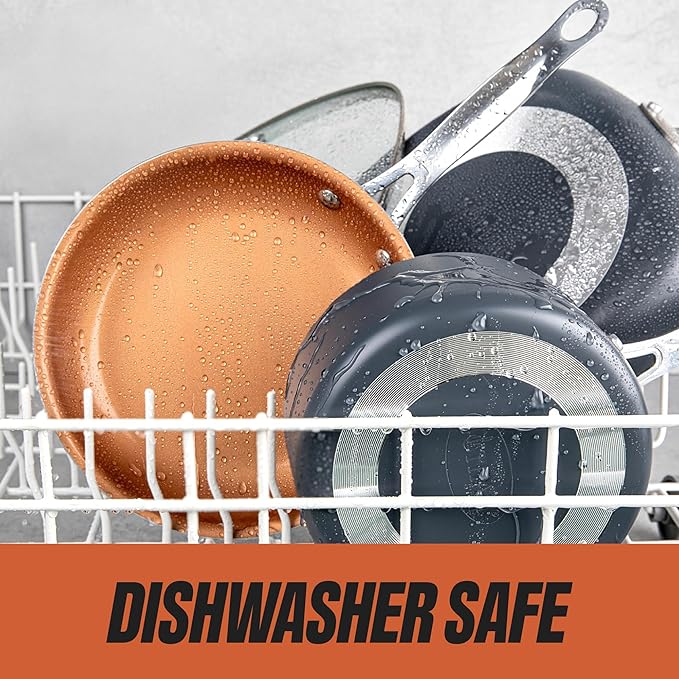 GOTHAM STEEL 15 Pc Ceramic Cookware Set, Ceramic Pots and Pans Set Non Stick with Cooking Utensils and Steamer, Non Toxic PFOA PFOS Free, Premium Stay Cool Handles, Oven & Dishwasher Safe