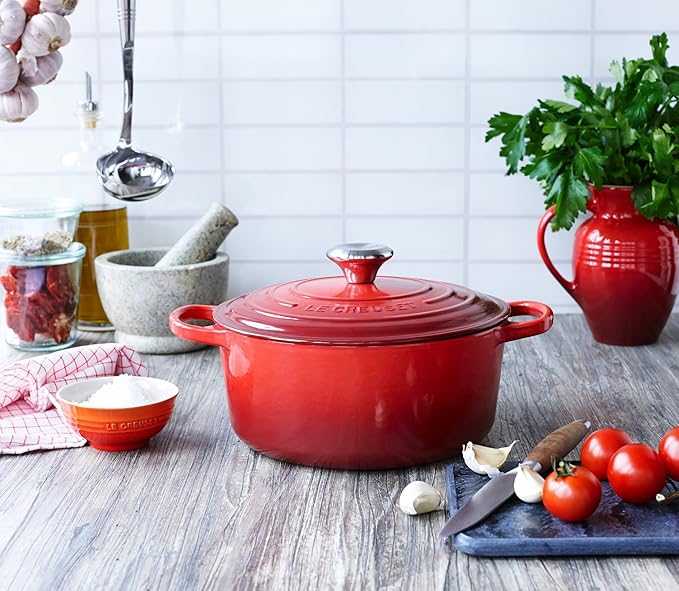 Le Creuset Enameled Cast Iron Signature Round Dutch Oven, 4.5 qt., Cerise