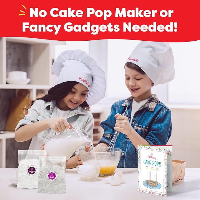 Baketivity Rainbow Bagel & Cake Pop Baking Kit Bundle – Kids Baking Set with Pre-Measured Kosher Ingredients, Illustrated Instructions & Video Guide – Fun Cooking Activity for Ages 6-12+