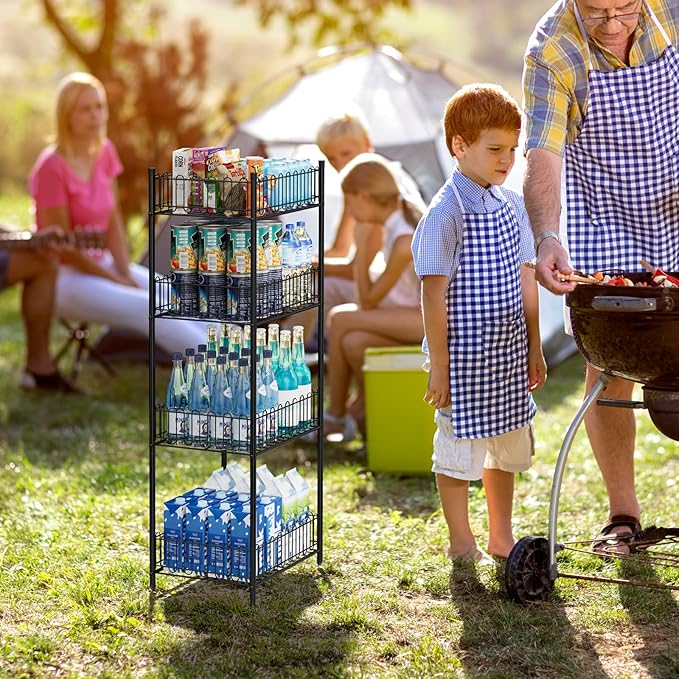OYEAL Water Bottle Storage Holder 4 Tier Can Organizer for Pantry, Large Capacity Soda Can Organizer for Kitchen Party Organizers and Storage, Tumbler Mug Cup Holders