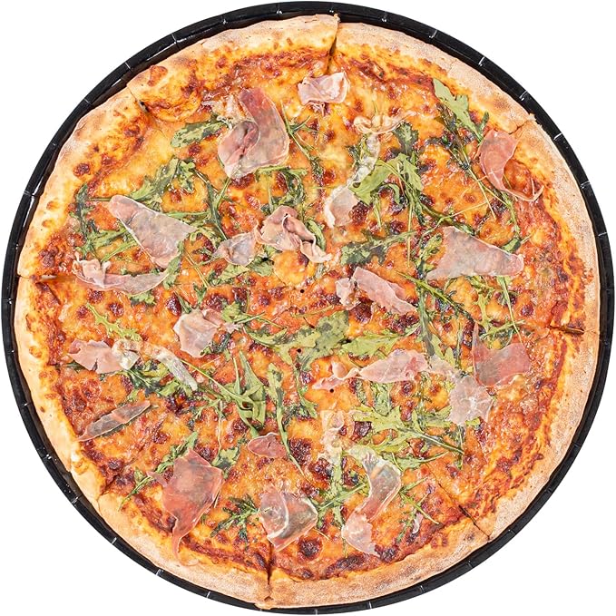 Restaurantware-Eco Pie 18 Inch Paper Pizza Trays, 25 Round Pizza Pans - Oven-Ready, Microwavable, Black Paper Pan For Large-Sized Pizzas, For Baking, Cooking, Bread, Meat, Or Pies